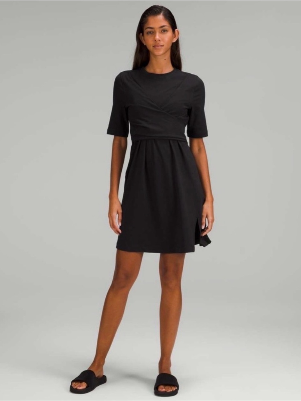 Lululemon Cotton Wrap-Front T-Shirt Dress
Black Sz 6?